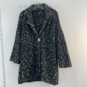 Carole Little Gray Wool Boucle Overcoat Women's Size L Preowned